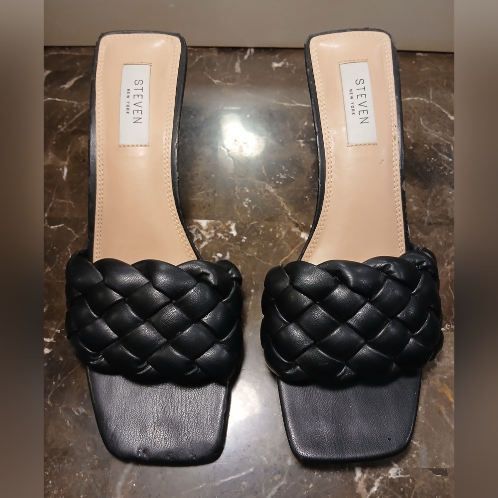 Steve Madden Black Braided 3" Heels - Picture 12 of 15